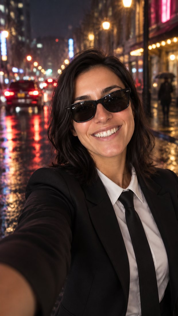 The same clip as an agent in black