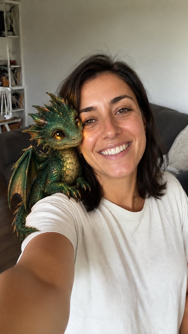 AR object dropped into a real room